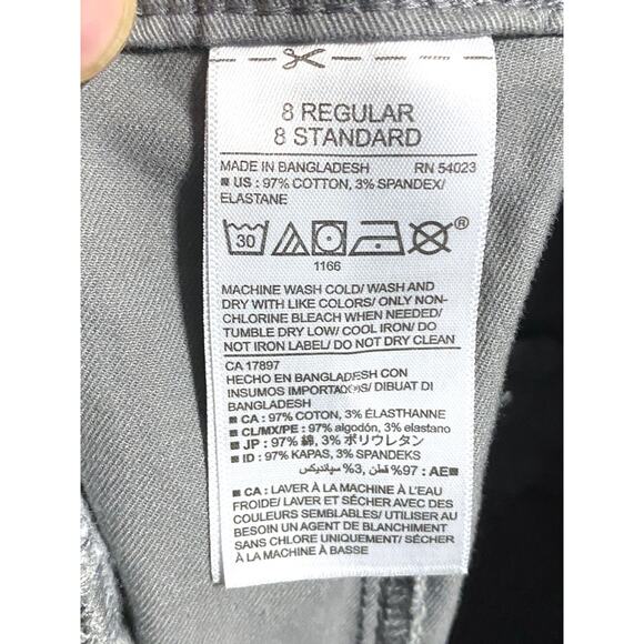 Old Navy Pixie Khakis Chinos Greystone Stretch Front Pockets Women 8R Y2K 2016 - Picture 7 of 9